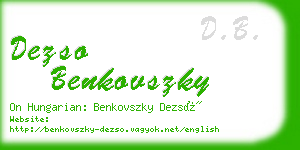 dezso benkovszky business card